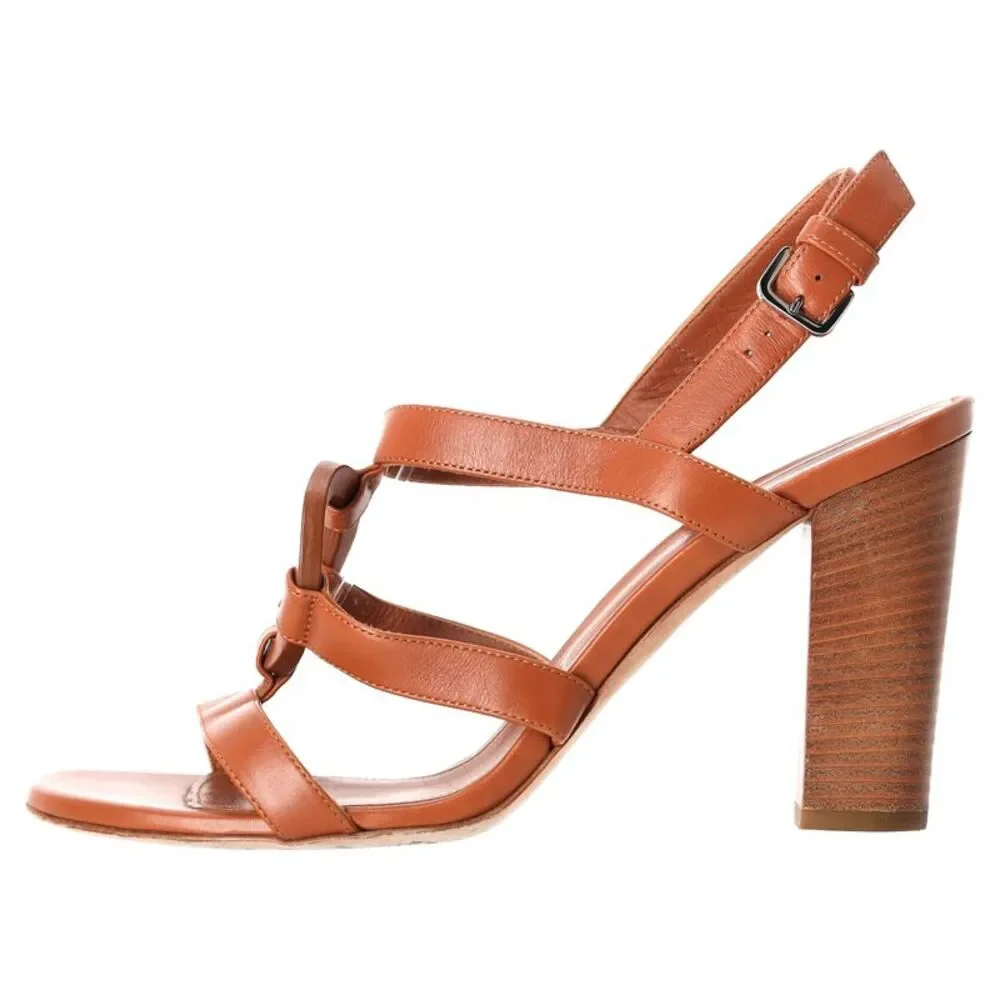 Loro Piana Ankle Strap Sandals in Brown Leather